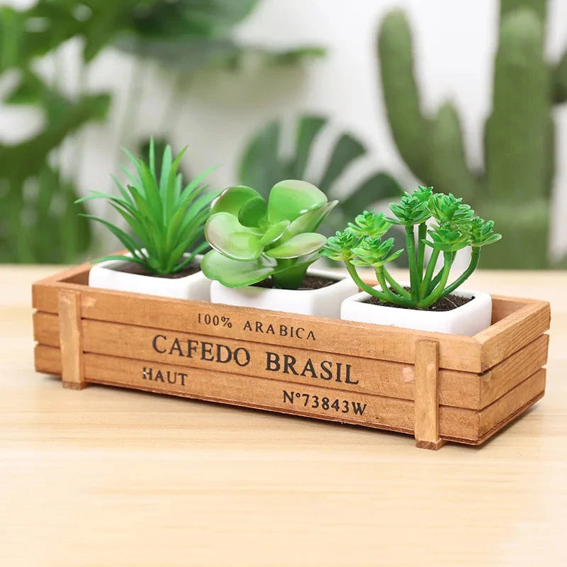 Cache pot en bois Home & Nature 
