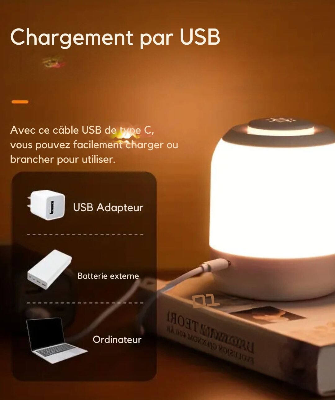 Lampe de chevet Home & Nature 